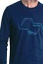6151 Men's Long Sleeve Crew Neck Pajama Set - Navy Blue - 2
