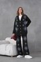 Women's Floral Embroidery Embellished V-Neck Cardigan Pants Knitwear Set - 2