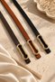 Women's 3' Thin Belt with Gold Metal Buckle, Stylish Casual Pants and Dress Belt, Black-Brown-Tan
