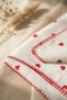Red Patterned Cotton Muslin Baby Blanket with Piping and Embroidered Edges 90*90 cm - 6