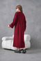 Women's Embroidery Detailed Crew Neck Loose Cut Maxi Length Knitwear Dress - 6