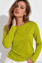 Women's Oil Green Crew Neck Long Sleeve Cotton Bodysuit - 2