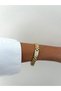 Vip Striped Zircon Stone Thick Cord Xp Gold Color Bracelet - 6