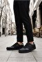 Daily Comfortable Fit Lace-Up Men's Black Sneaker Calıban - 3