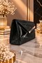 Women's Silvery Broken Glass Patterned Evening Dress Bag with Mirror Detail and Chain Strap - 5