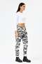 Women's White Italian Waist-Tie Washable Lycra Camouflage Trousers, Sizes 38 - 46 - 3