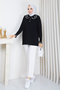 Women's Baby Collar Mercerized Knitwear Tunic - 4