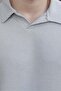 Gray Polo Collar Jacquard Relaxed Fit Men's Tracksuit Set E7379 - 3