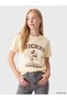 Two Mt Shop Quality Xside Yellow Combed Cotton Printed Loose & Baggy Short Sleeve Women's T-Shirt - 2