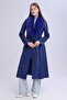 Women's Plush Collar Leather Look Long Coat