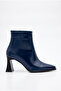 Women's Thick Heeled Pointed Toe Casual Boots with Sewing Detail