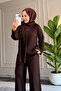 44401 - Stylish, Comfortable, Casual Viscose Shawl Detailed Knitwear Women's Set