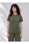 Two Mt Shop Quality Lcw Petite Khaki Combed Cotton Plain Standard & Regular Short Sleeve Women's T-Shirt