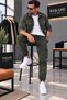 Men's Gabardine Slim Fit Elastic Cargo Pants - 4