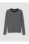 Two Mt Shop Quality Lcw Everyday Black Ribbed Striped Super Skinny & Extra Slim Long Sleeve Women's Top - 5