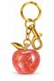 Glittery Apple Figurine Keychain and Bag Charm – Gold Color Clip-On Accessory