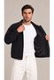 Men's Shirt Collar Jacket with Zipper Detail, Inner Lining and Inner Pockets - 3