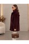 Women's long sleeve collared wellsoft coat with front button closure - 3