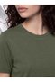 Two Mt Shop Quality Lcw Petite Khaki Combed Cotton Plain Standard & Regular Short Sleeve Women's T-Shirt - 2