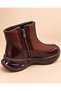 Brown Zippered Air Sole Inflatable Women's Boots - 5