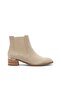 Gena Premium Beige Suede Thick Heeled Women's Chelsea Boots - 2