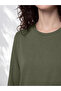 Two Mt Shop Quality Lcw Petite Khaki Combed Cotton Plain Loose & Baggy Long Sleeve Women's T-Shirt - 2