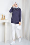Women's Baby Collar Mercerized Knitwear Tunic - 3