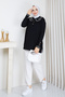 Women's Baby Collar Mercerized Knitwear Tunic - 3