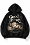 Oversize Hoodie Unisex Hooded Sweatshirt with Back Print Teddy Bear
