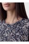 Two Mt Shop Quality Navy Blue Floral Standard & Regular Long Sleeve Women's T-Shirt - 3