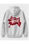 Women's Back Printed Hooded Oversize 3 Thread Sweatshirt Hoodie