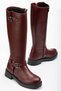 Zri̇nx-312 Premium Burgundy Zippered Daily Women's Boots with Buckle Accessories - 7