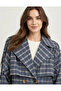 Plaid Patterned Short Trench Coat - 2