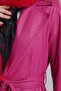 Women's Plush Collar Leather Look Long Coat - 7