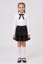 Girl's Black Bow Lace White Long Sleeve Shirt Black Bow Layered Skirt April 23 October 29 Show Outfit - 3