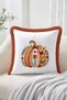 Fall Pumpkin, Plaid and Floral Patterned 4-Piece Fringe-Tassel Throw Pillow Cover Set - 2