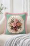 Vintage Rose, Horse, Bird, Cherry, and Tea Patterned Throw Pillow Covers with Fringes and Tassels Set of 4 for Decoration - 5