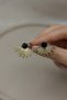 Yellow Color Sunbeam Design Black Detailed Bijouterie Earrings - 4