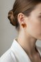 Autumn-Themed Leaf Design Stylish Bijoux Earrings with Orange Enamel Detail - 2