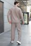 Mink Polo Collar Jacquard Relaxed Fit Men's Tracksuit Set E7379 - 2