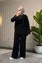 44397 - Stylish Comfortable Rayon Knitwear Thin Women's Knitwear Set with Trousers - 2