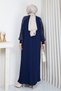 Women's Mercerized Knitwear Dress with Silk Kupra Detail on the Sleeves - 6
