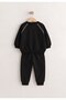 Karyoka Detailed Printed Thin Seasonal Sweatshirt Set for Ages 2-10 Black - 4