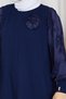 Women's Rose Detailed Sleeve Silk Kupra Mercerized Knitwear Tunic - 7