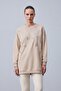 Butterfly Sequined and Stoned Tunic Dark Beige 10808