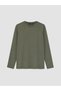 Two Mt Shop Quality Lcw Petite Khaki Combed Cotton Plain Loose & Baggy Long Sleeve Women's T-Shirt - 3