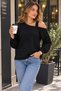Elegant Touch of the Shoulder Decolletage - Women's Asymmetrical Collar Strap Detail Long Sleeve Viscose Blouse