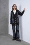 Women's Embroidered Long Cardigan Wide-Leg Pants Knitwear Set - 2