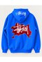 Women's Back Printed Hooded Oversize 3 Thread Sweatshirt Hoodie