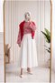 مايرا تونيك مخطط مع وشاح-SS13254 أحمر